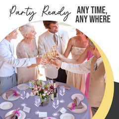 Premium Round Lavender Plastic Table Cover | 84 in.