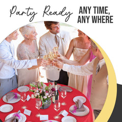 Premium Round Red Plastic Table Covers | 12 Pack | 84 in.