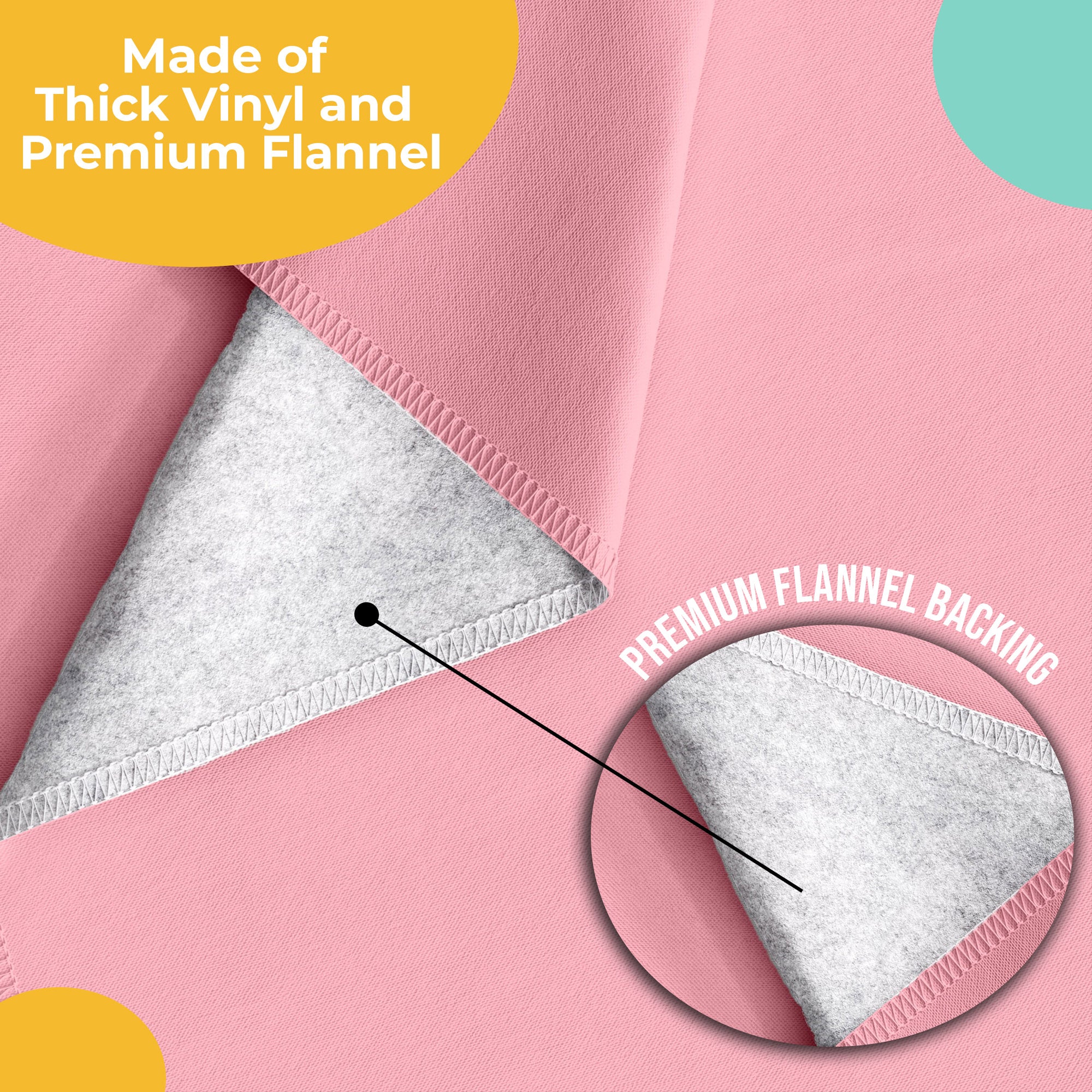 Pink Flannel Backed Plastic Table Cover  | 54 in. x 108 in.