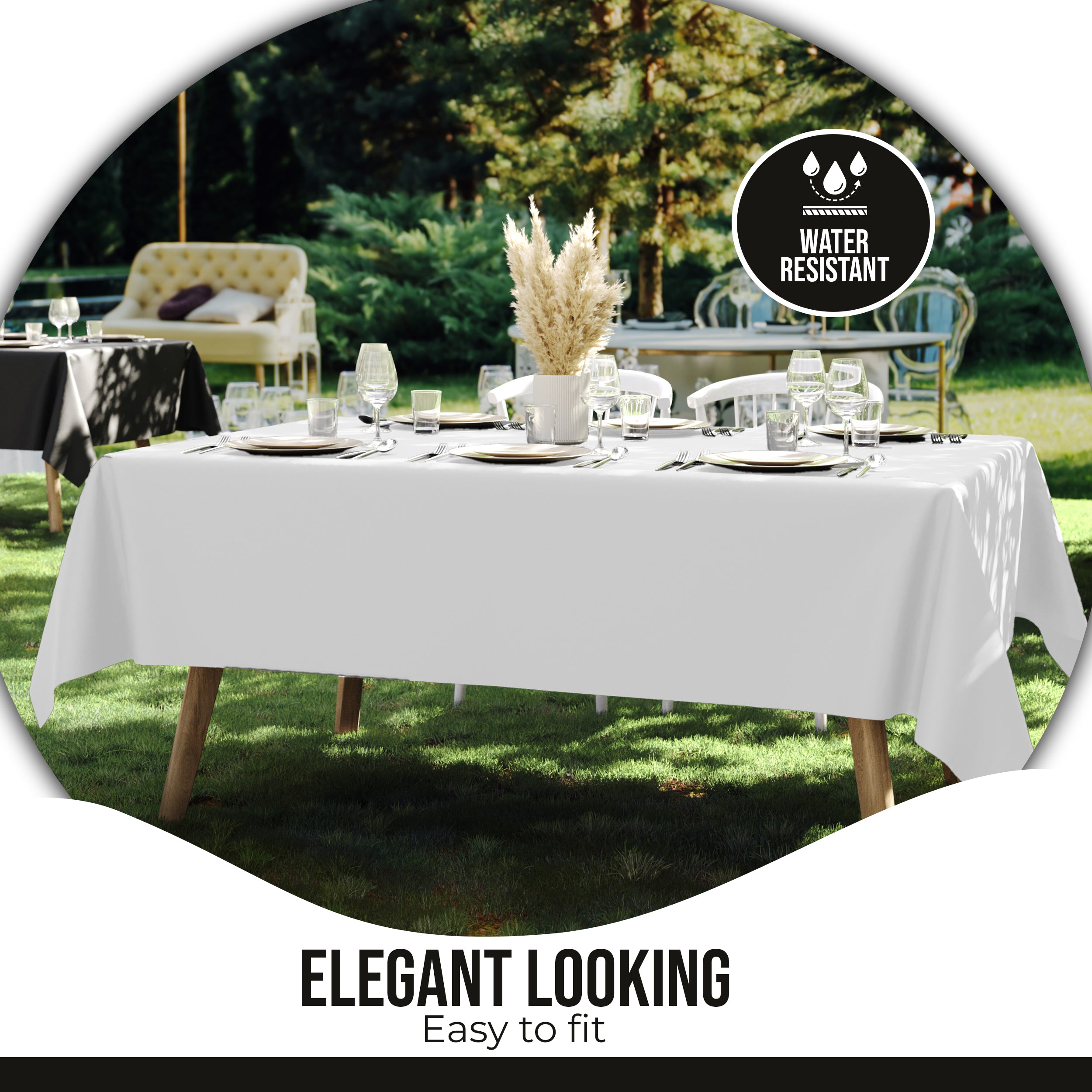 Premium White Rectangle Table Cover 60" x 85" | 1 Pack