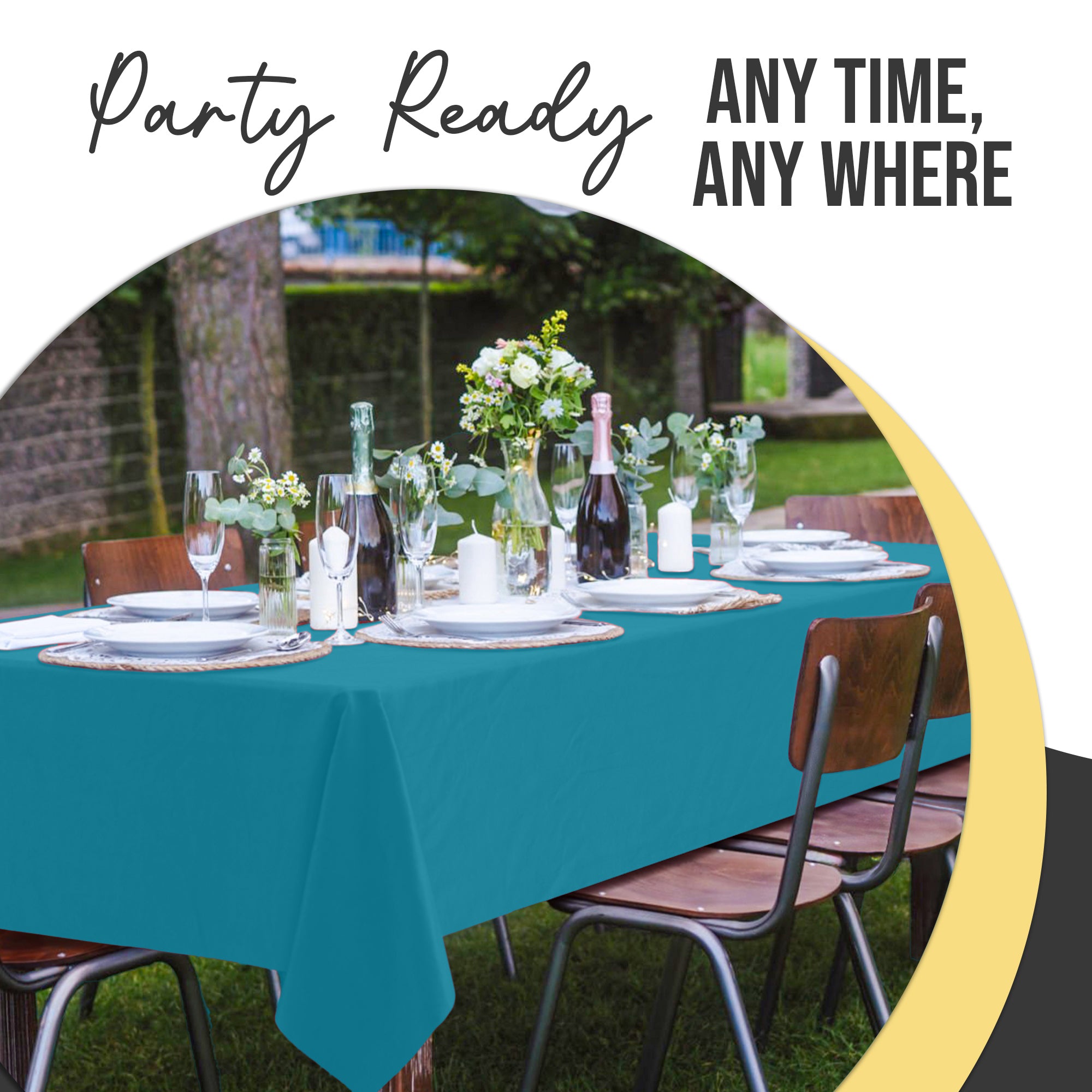 Premium Turquoise Plastic Table Cover | Case of 96 | 54 in. x 108 in.