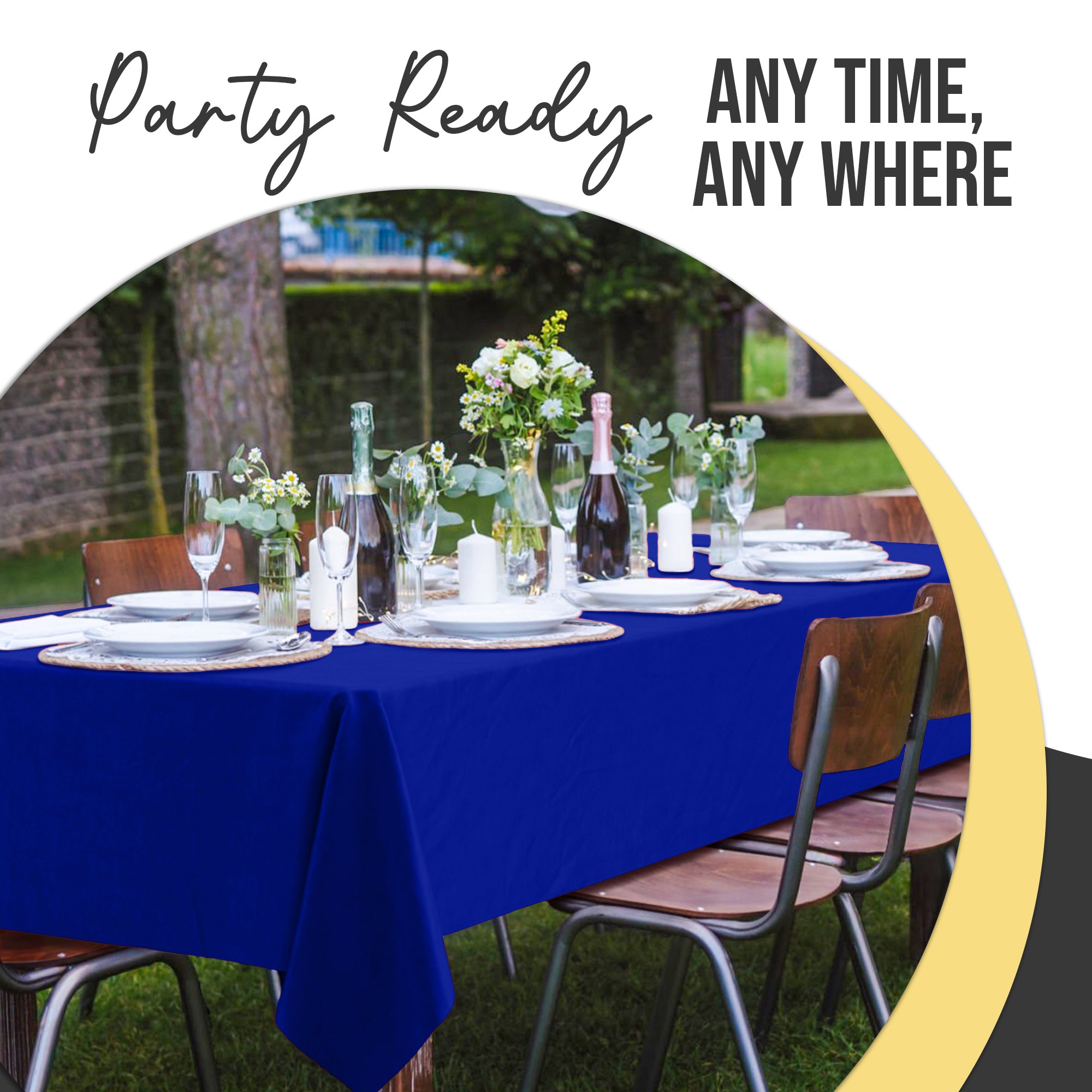 Premium Dark Blue Plastic Table Cover | 54 in. x 108 in.