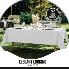 Premium White Rectangle Table Cover 60" x 85" | 1 Pack