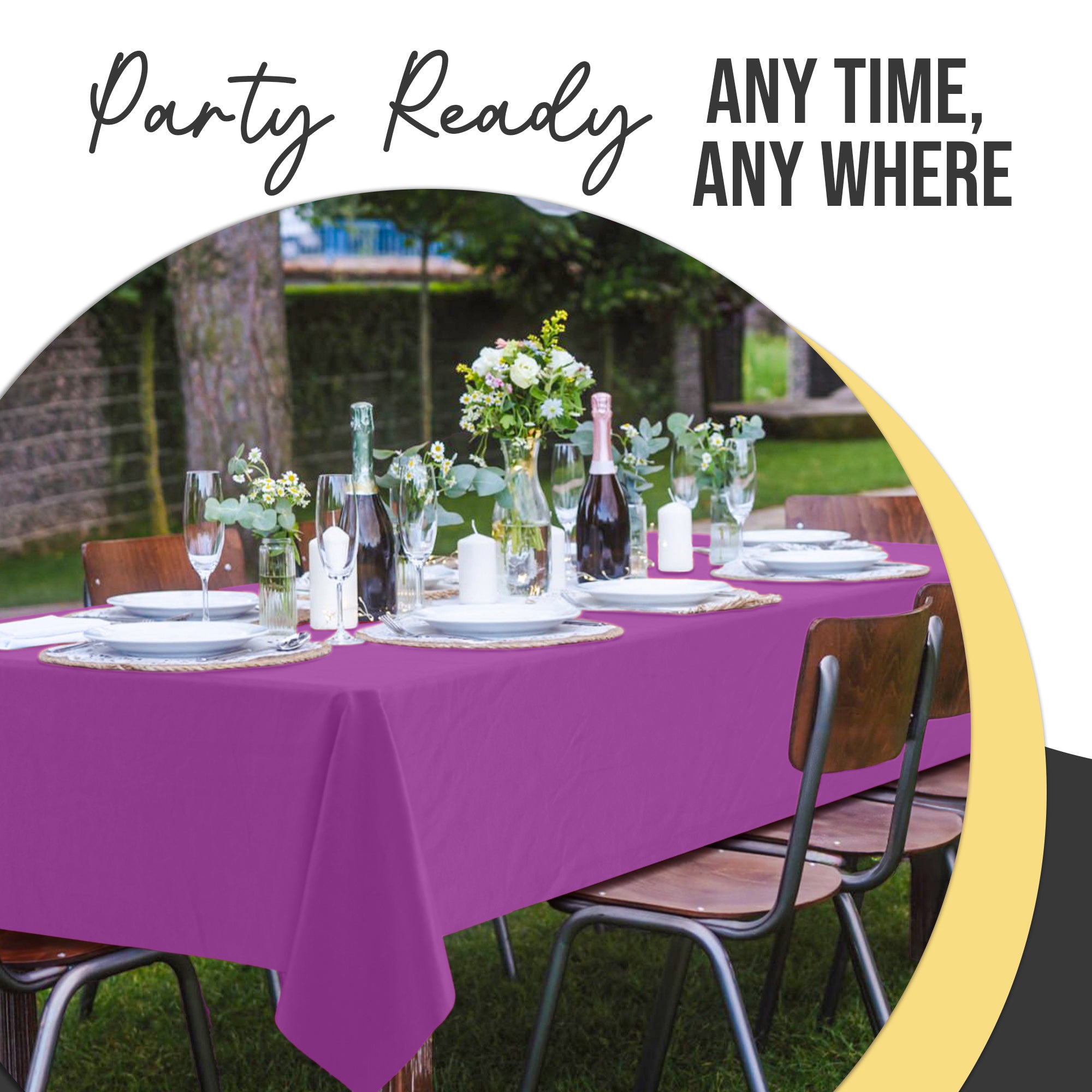 Premium Magenta Plastic Table Cover | Case of 96 | 54 in. x 108 in.