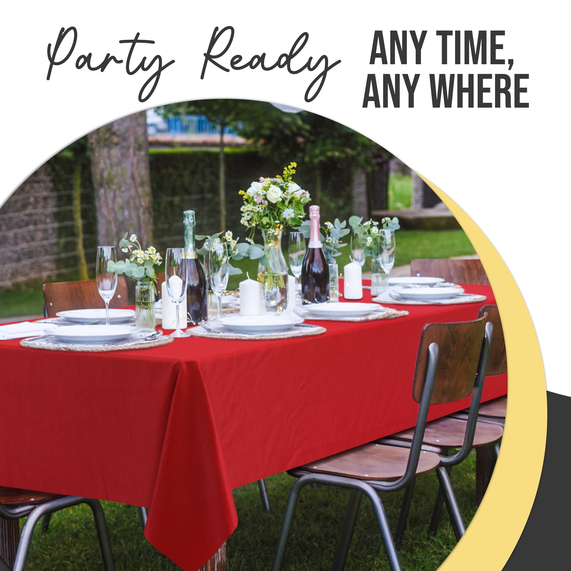 Premium Red Plastic Table Cover | 54 in. x 108 in.