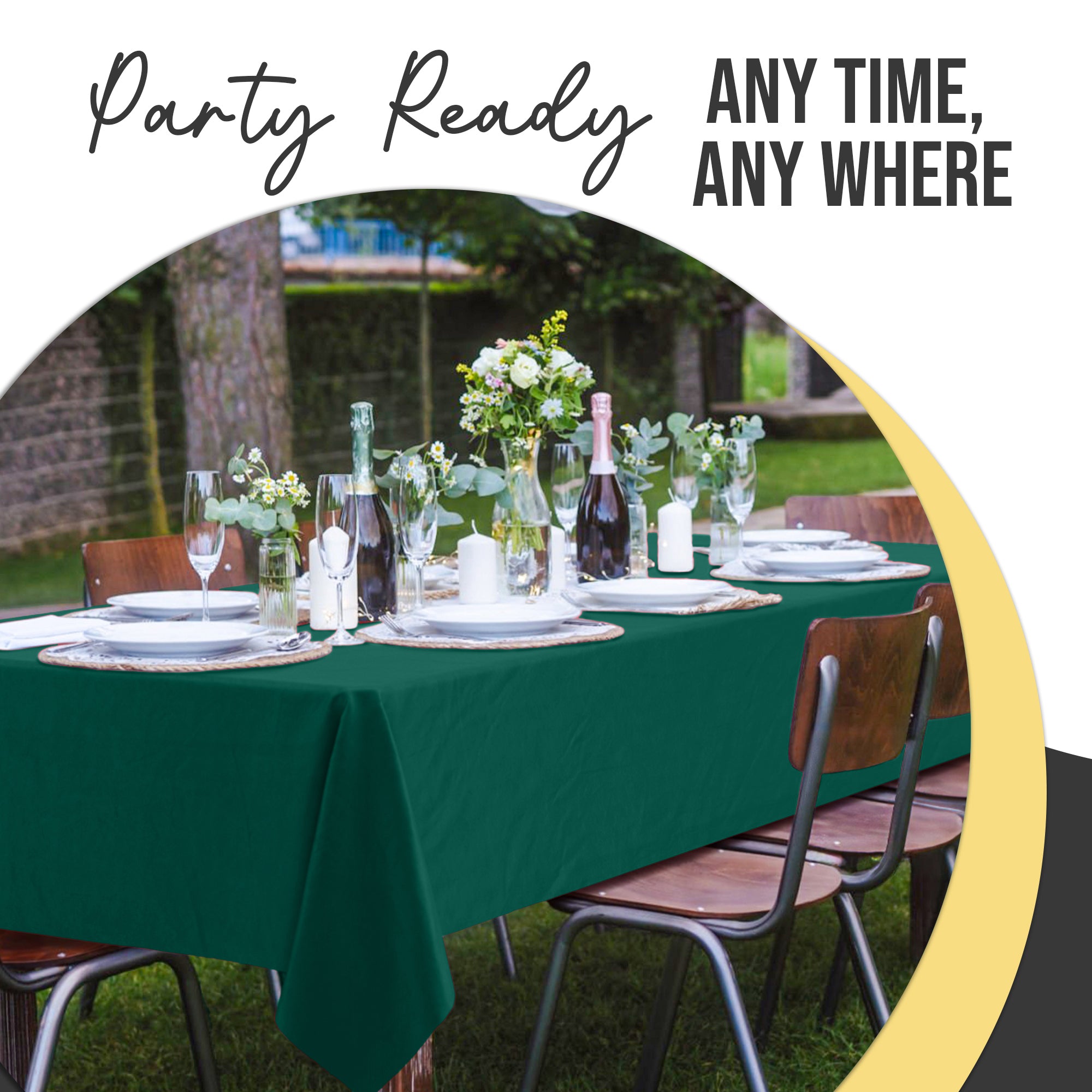 Premium Dark Green Plastic Table Cover | 54 in. x 108 in.
