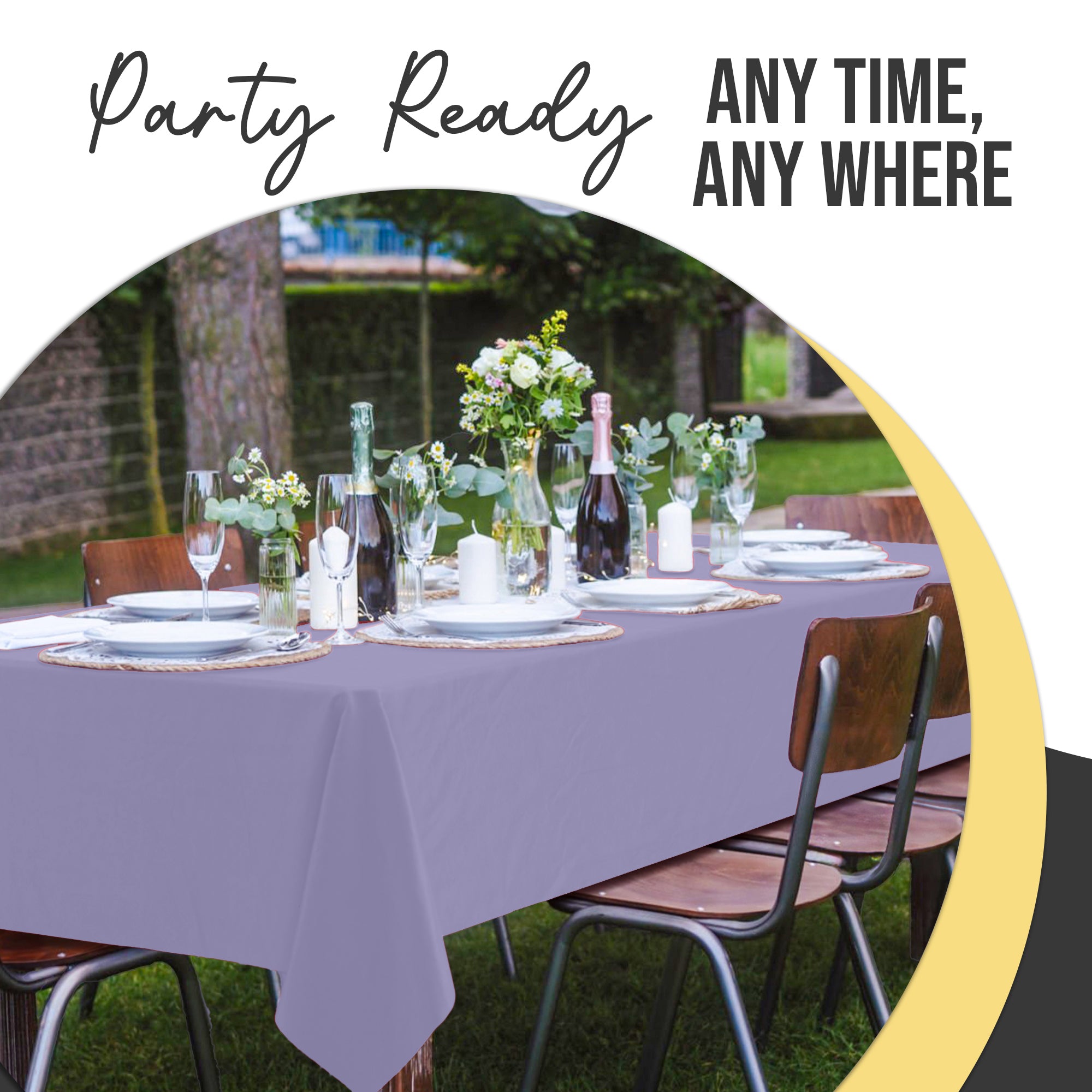Premium Lavender Plastic Table Cover | Case of 96 | 54 in. x 108 in.