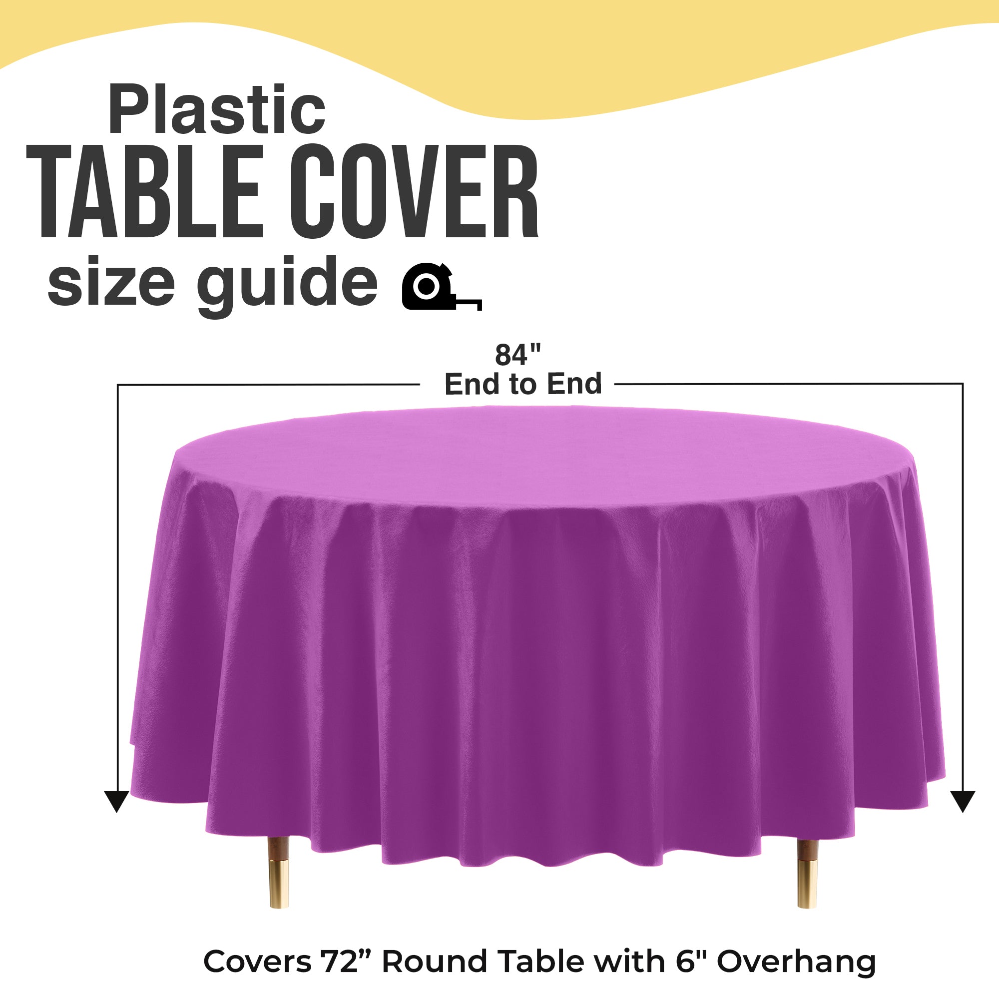 Premium Round Magenta Plastic Table Covers | 12 Pack | 84 in.