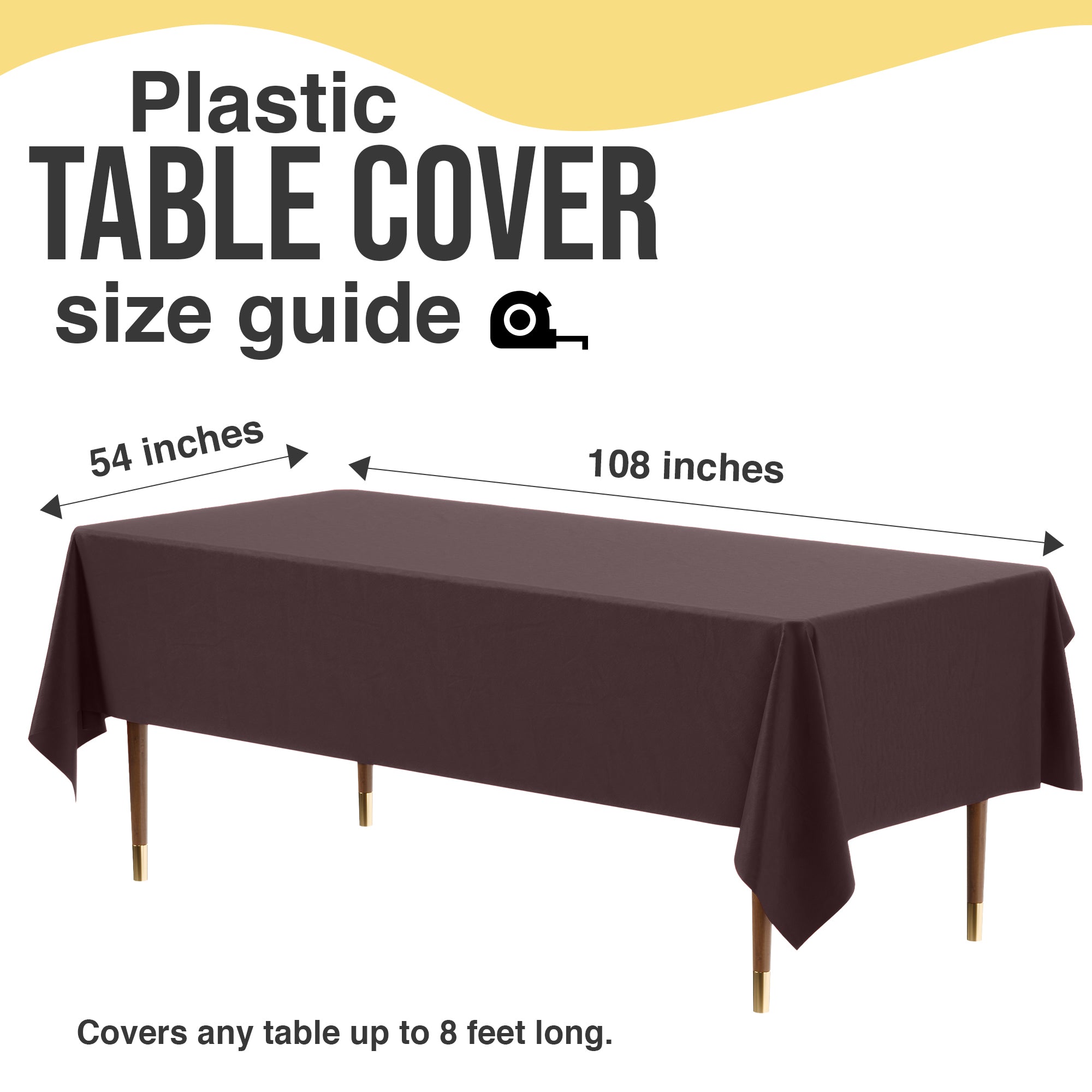 Premium Brown Plastic Table Cover | 54 in. x 108 in.