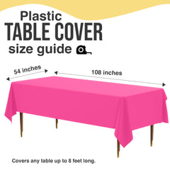 Premium Cerise Plastic Table Cover | 54 in. x 108 in.