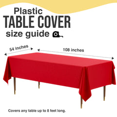 Premium Red Plastic Table Cover | 54 in. x 108 in.