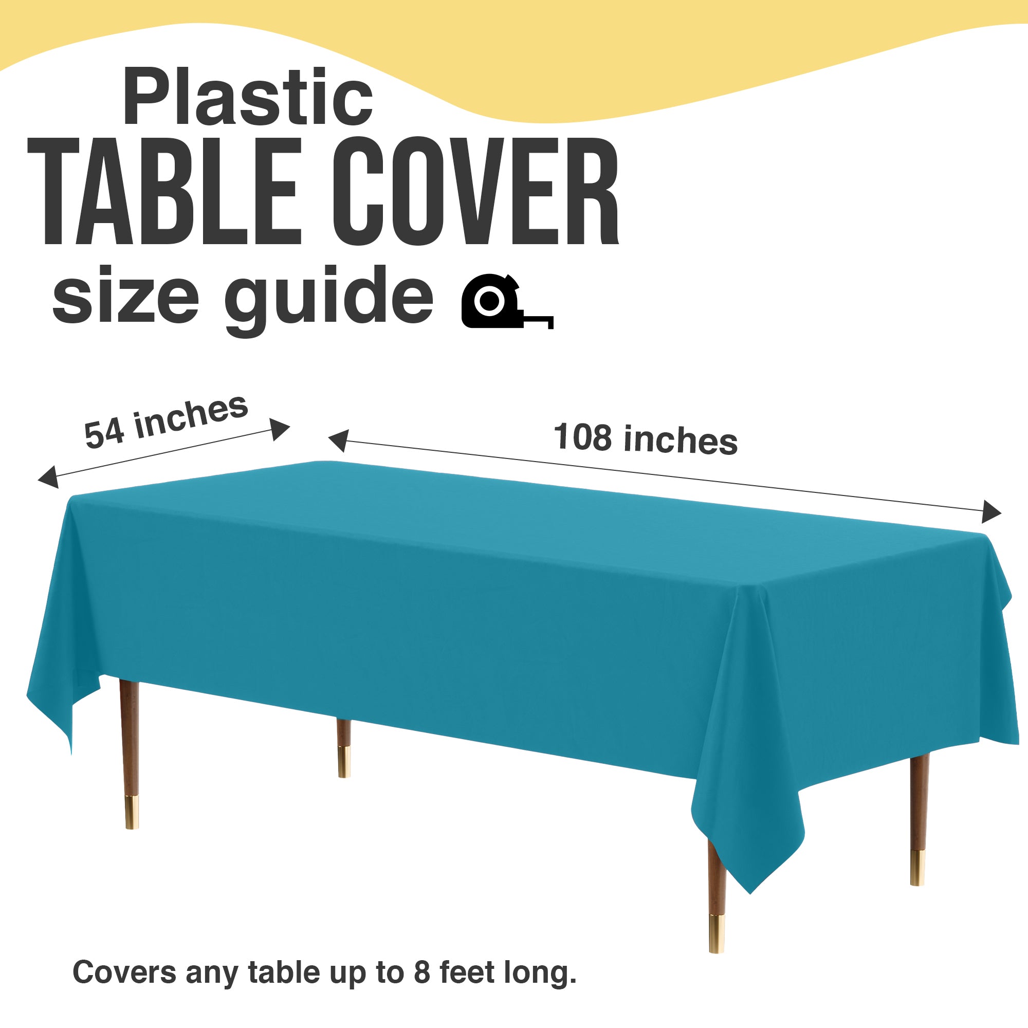 Premium Turquoise Plastic Table Cover | 54 in. x 108 in.