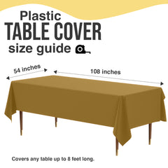 Premium Gold Plastic Table Cover | 54 in. x 108 in.