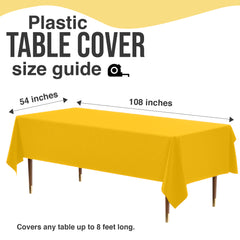 Premium Yellow Plastic Table Cover | 54 in. x 108 in.