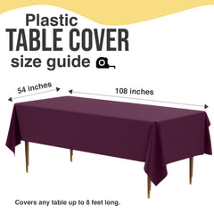 Premium Plum Plastic Table Cover | 54 in. x 108 in. | Case of 96