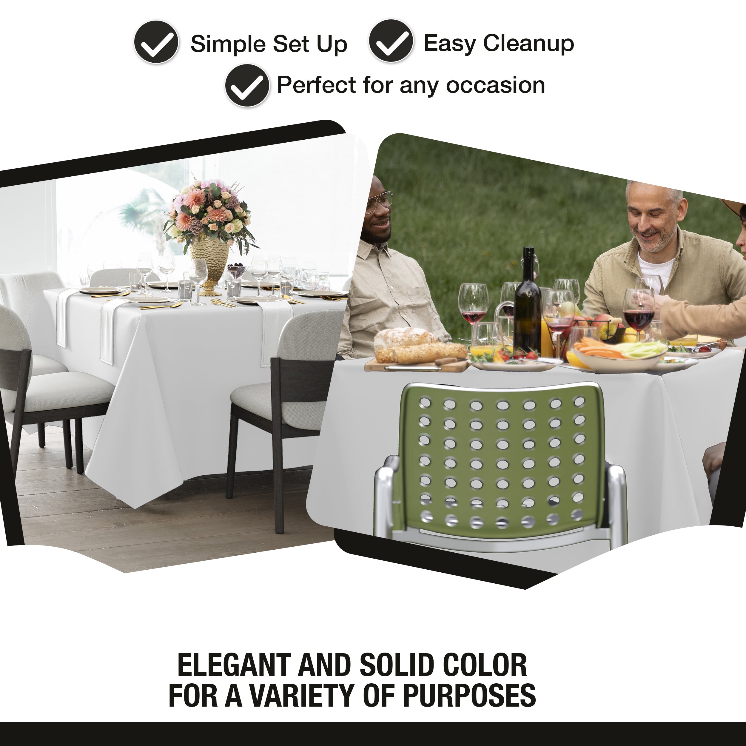 Premium Square White Table Cover 85" x 85" | 1 Pack
