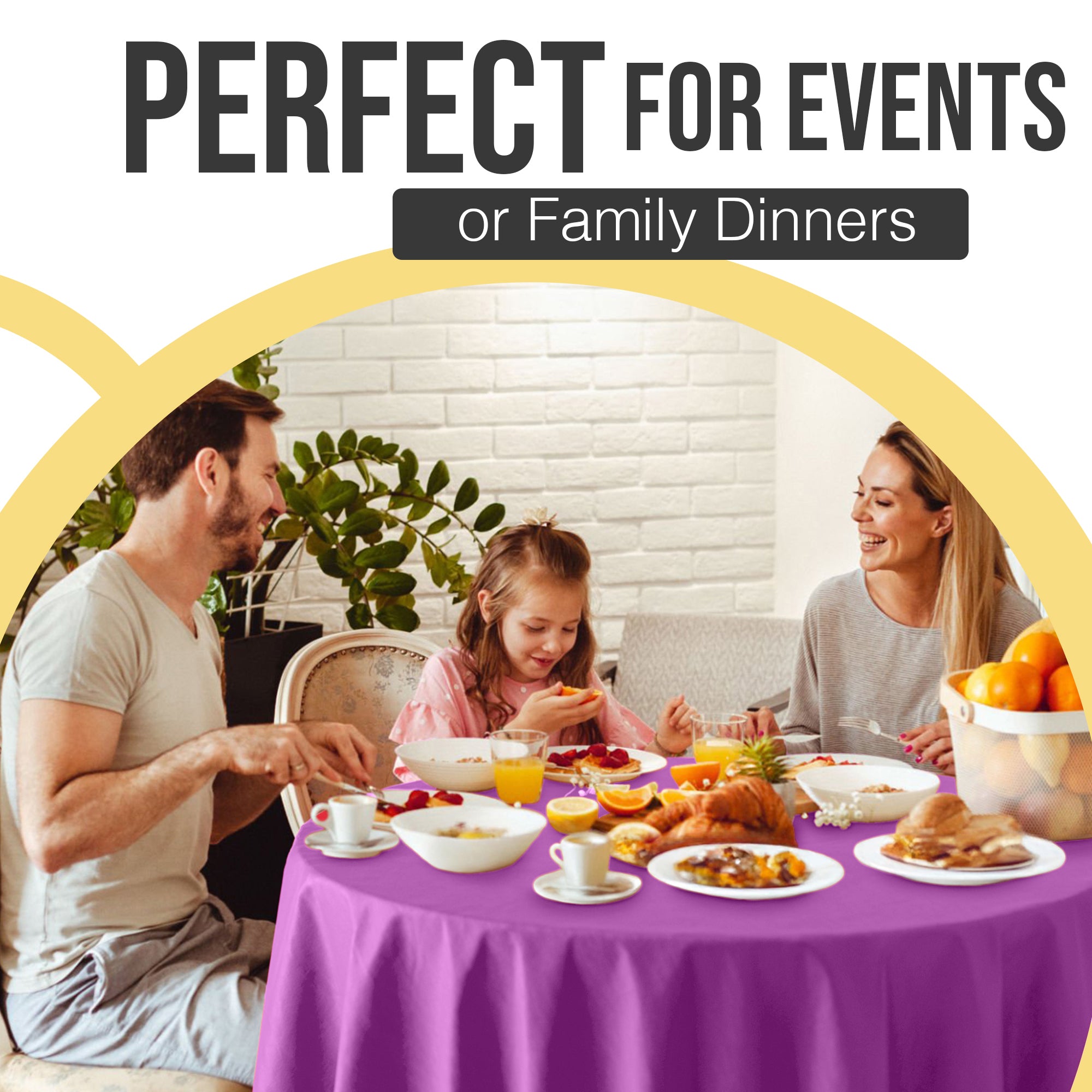 Premium Round Magenta Plastic Table Covers | 6 Pack | 84 in.