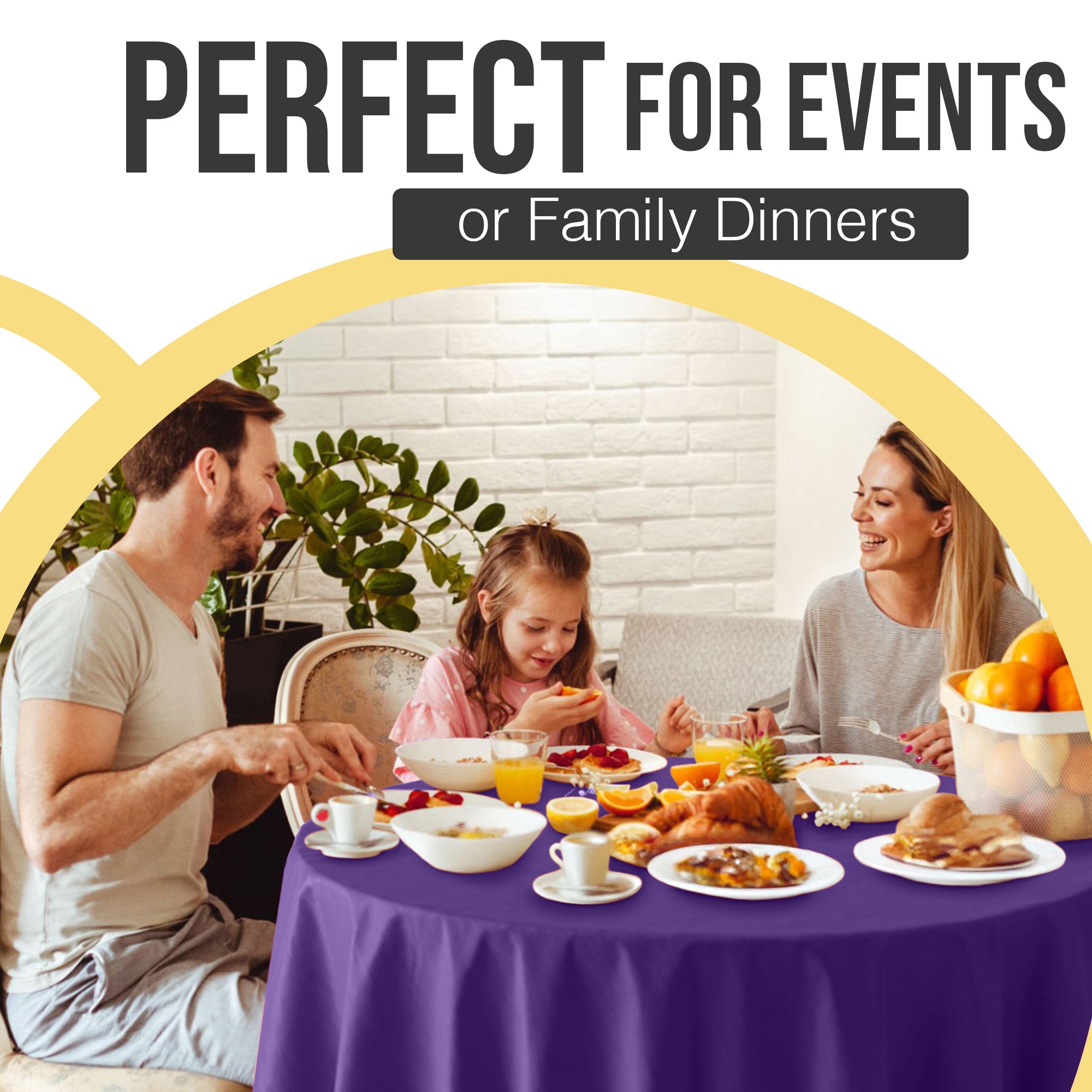 Premium Round Purple Plastic Table Covers | 12 Pack | 84 in.