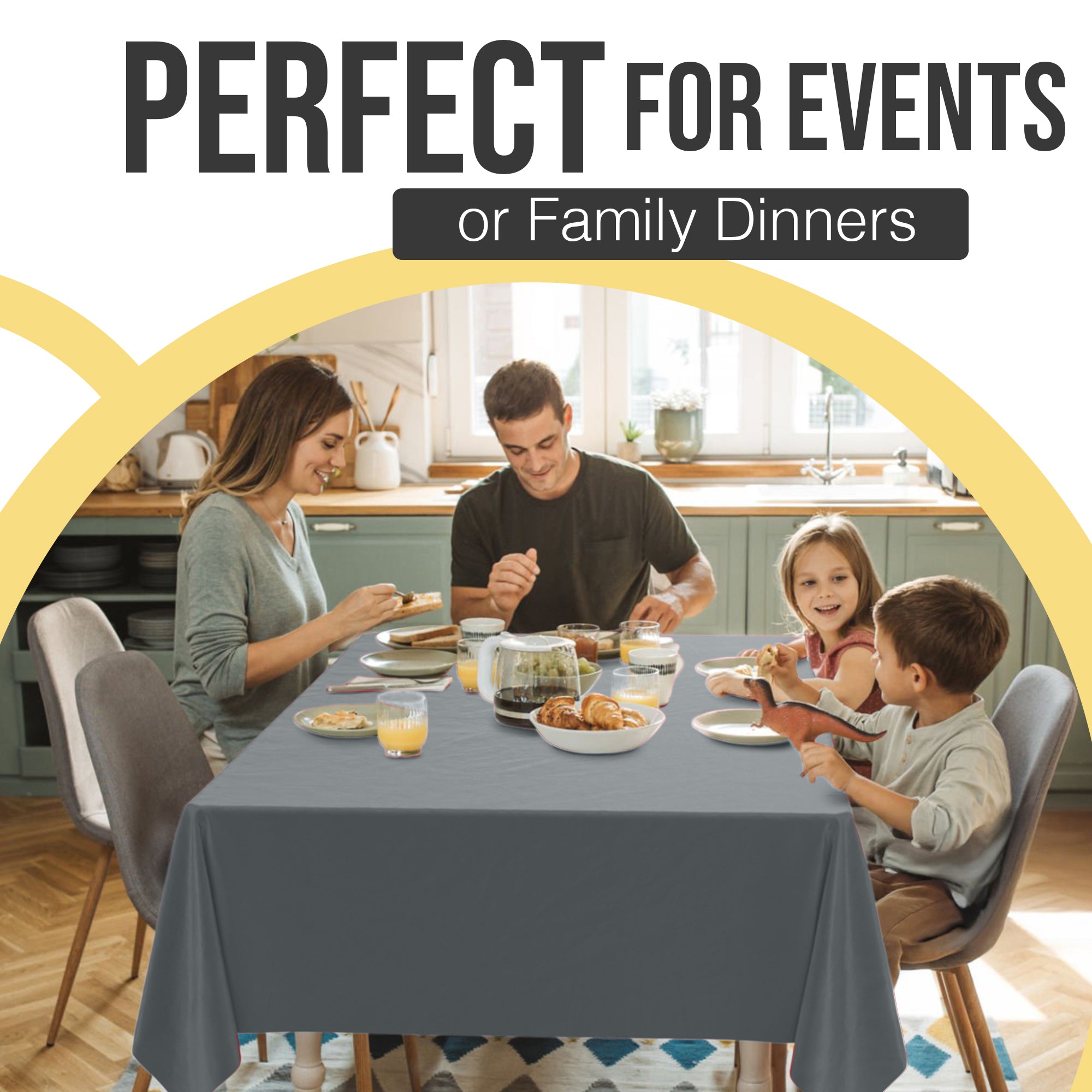 Premium Silver Plastic Table Covers | 6 Pack | 54 in. x 108 in.