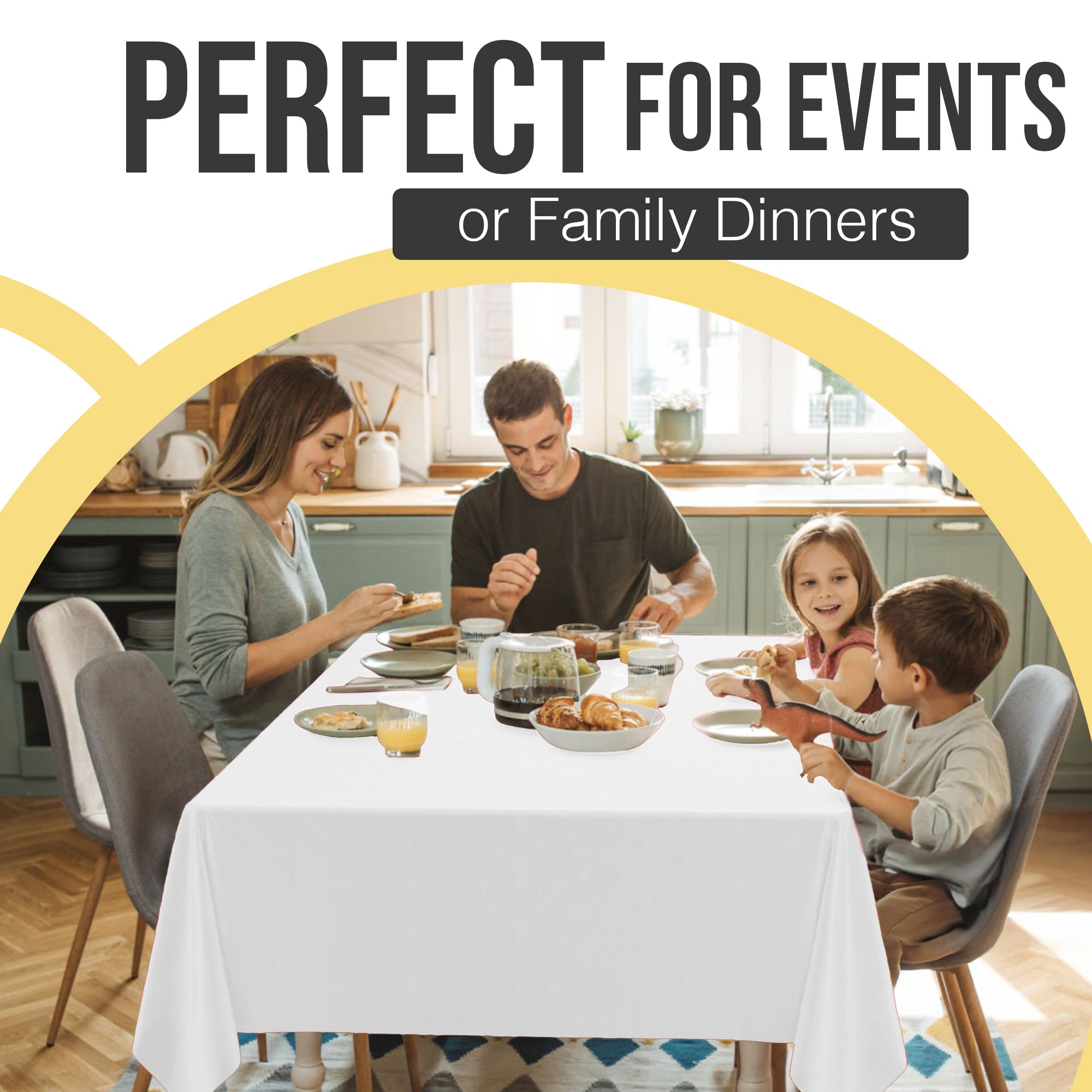 Premium White Plastic Table Cover | Case of 96 | 54 in. x 108 in.