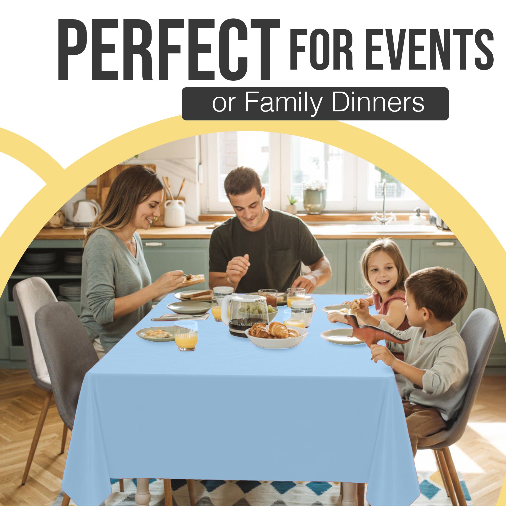 Premium Light Blue Plastic Table Cover | 54 in. x 108 in.