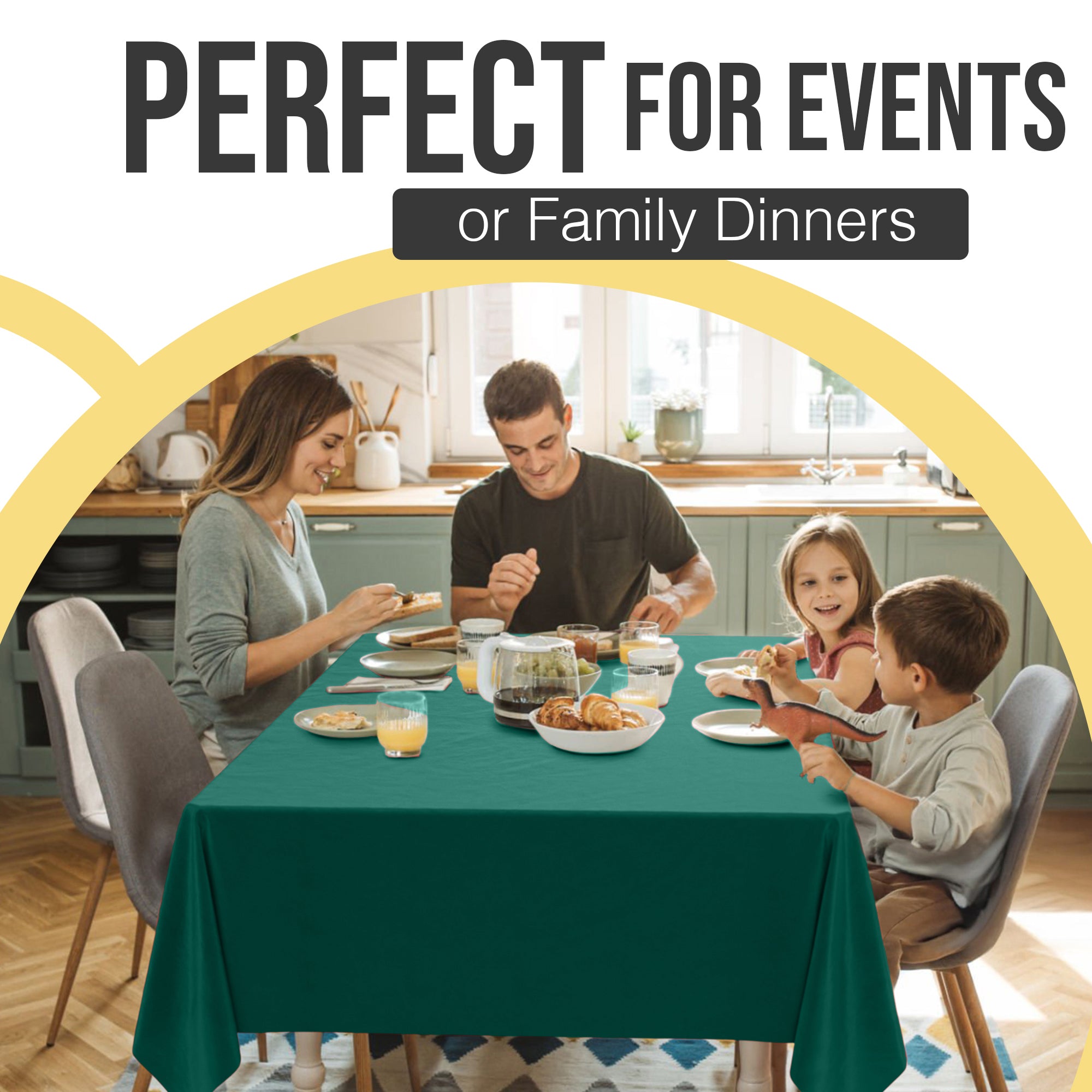 Premium Dark Green Plastic Table Cover | Case of 96 | 54 in. x 108 in.