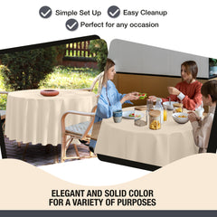Premium 70" Round Ivory Table Cover