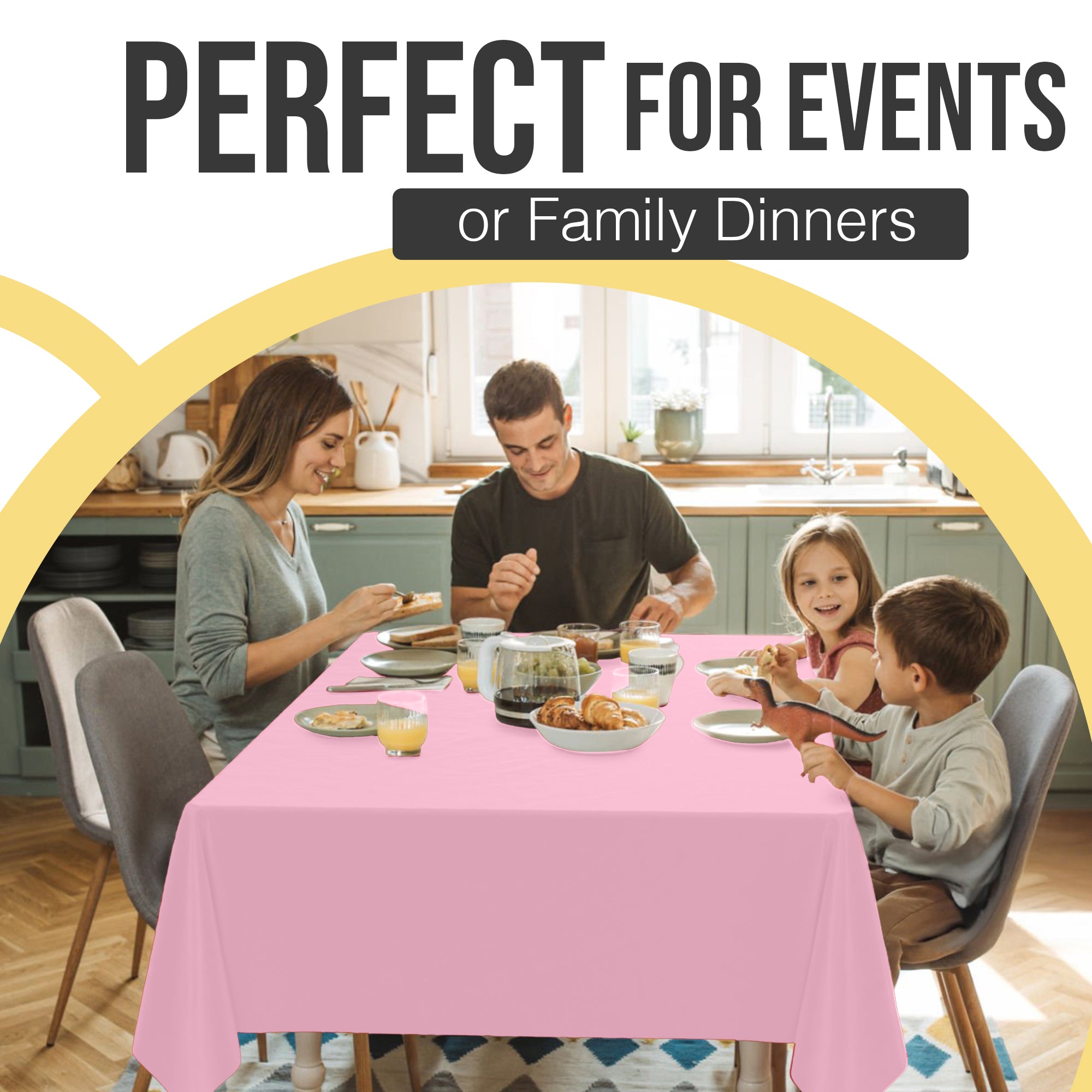 Premium Pink Plastic Table Covers | 6 Pack | 54 in. x 108 in.