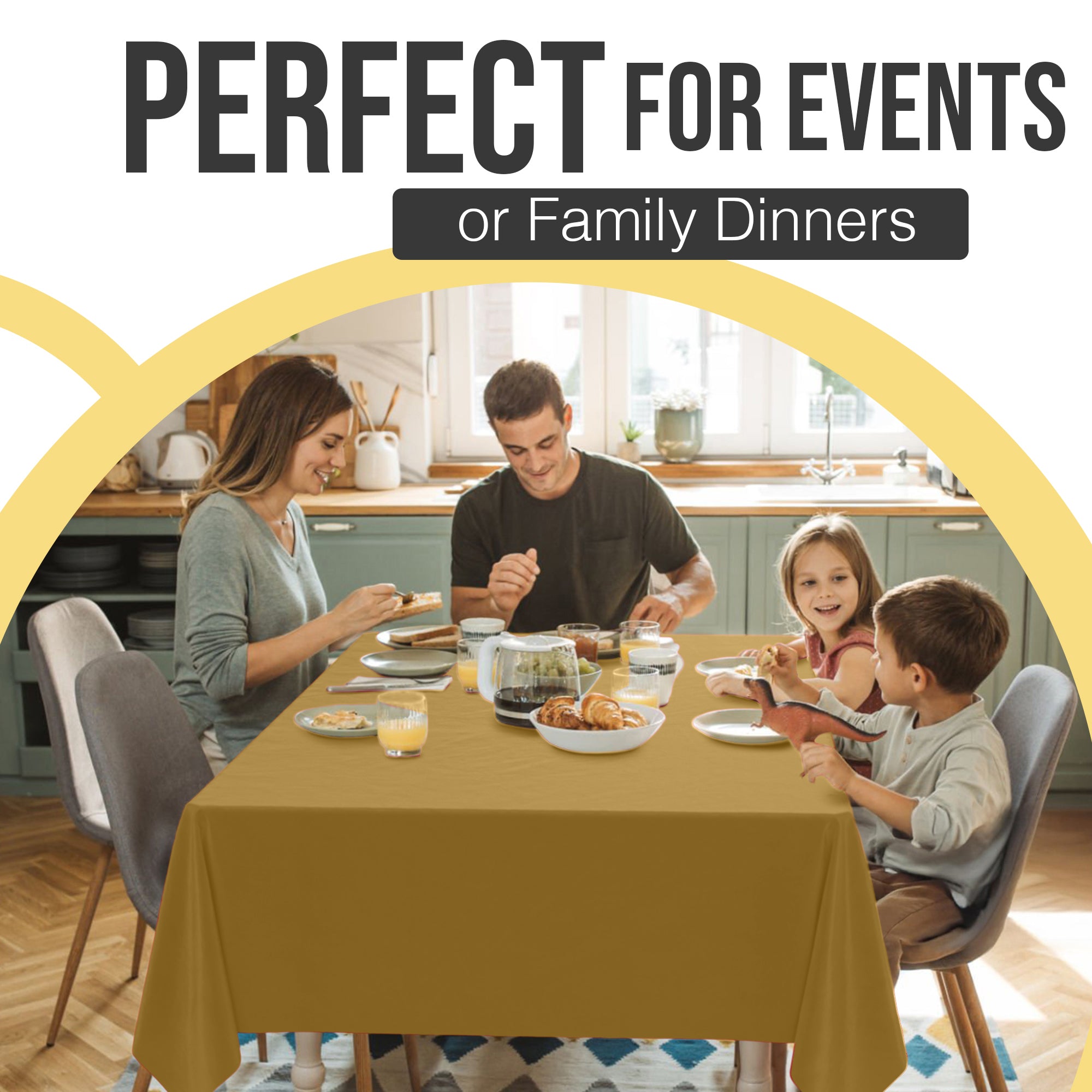 Premium Gold Plastic Table Cover | Case of 96 | 54 in. x 108 in.