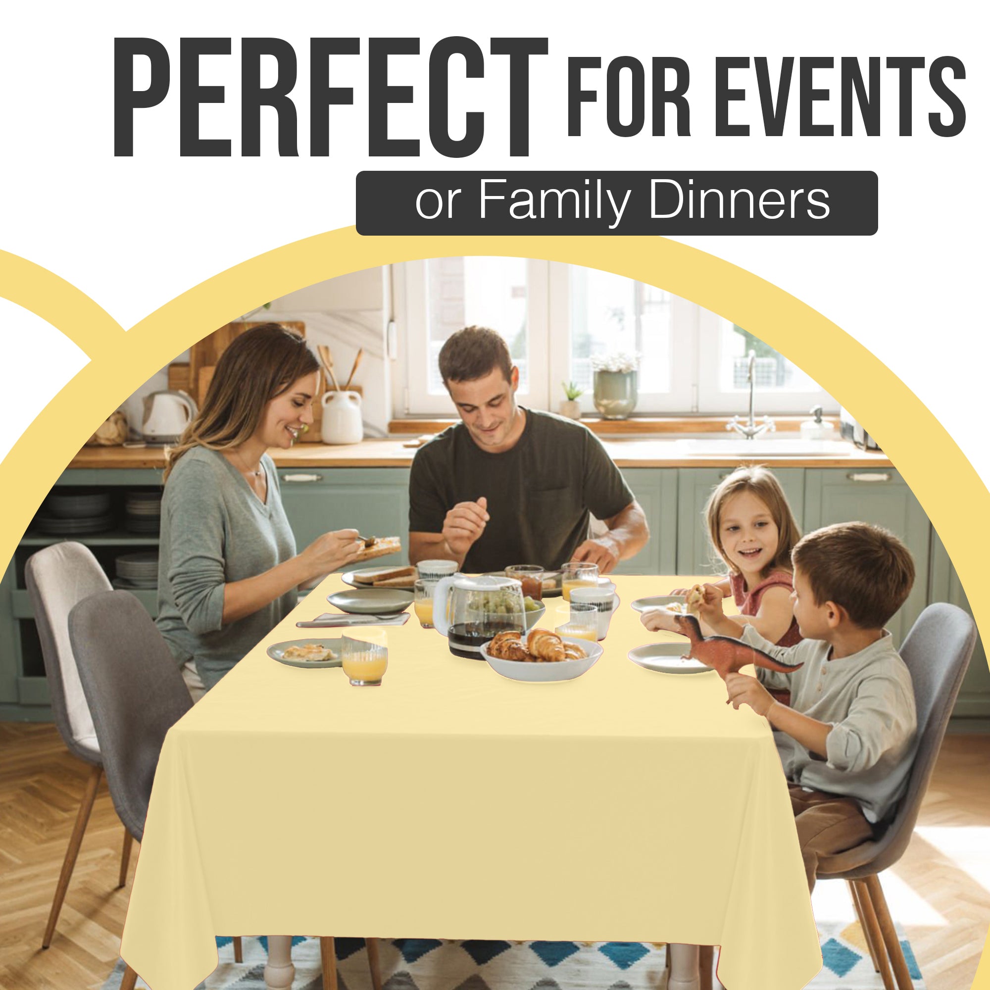 Premium Light Yellow Plastic Table Cover | 54 in. x 108 in.