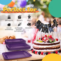7 In. Purple Square Paper Plates - 20 Ct.