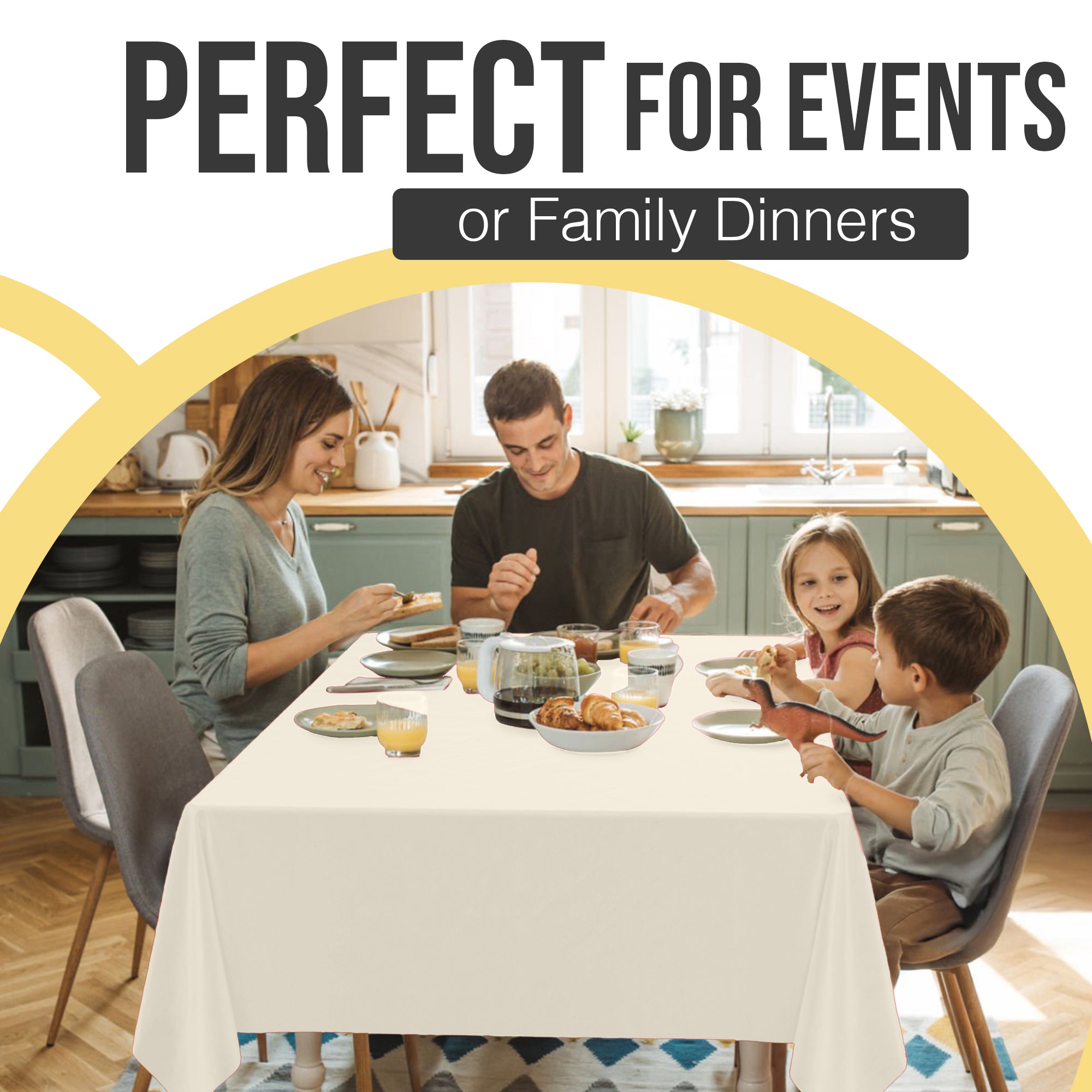 Premium Ivory Plastic Table Cover | 54 in. x 108 in. | Case of 96