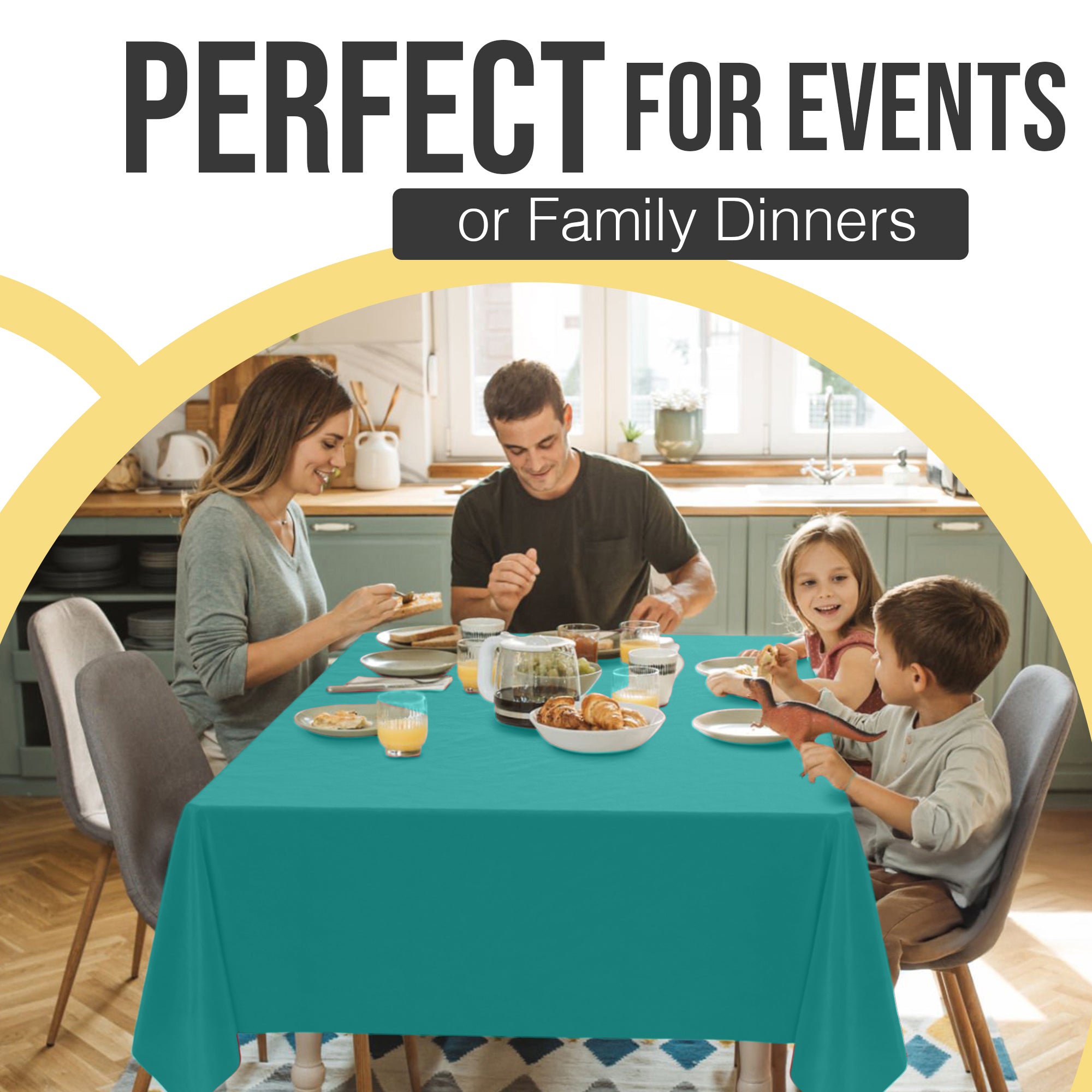 Premium Teal Rectangle Plastic Table Cover | 54 in. x 108 in.