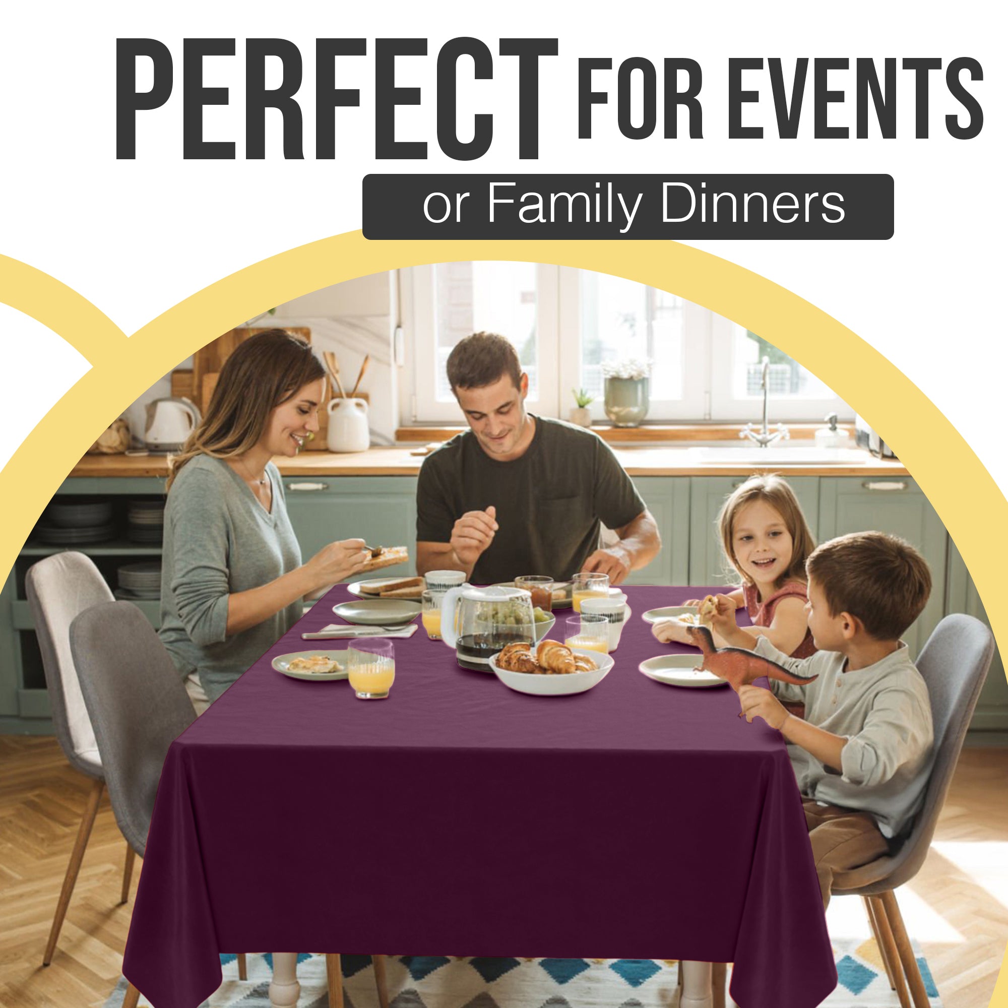 Premium Plum Plastic Table Cover | 54 in. x 108 in. | Case of 96