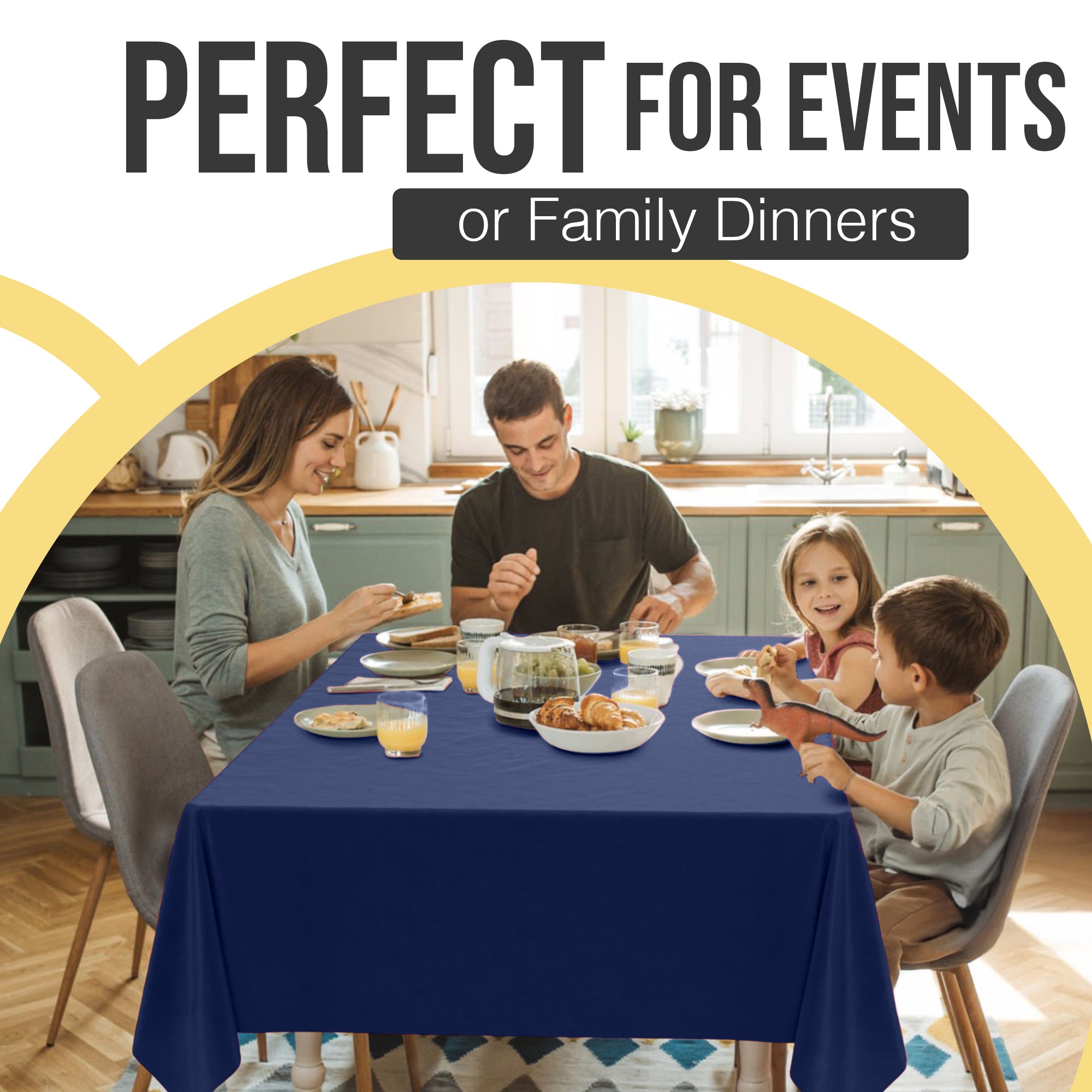 Premium Navy Blue Plastic Table Cover | 54 in. x 108 in.