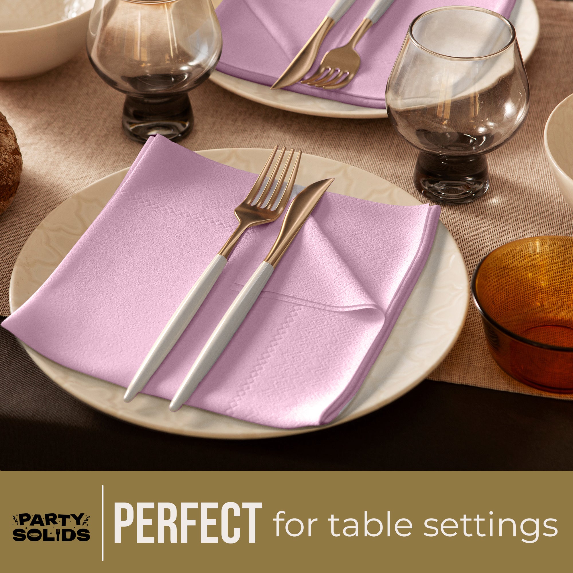 Pink Dinner Napkins | 8 in. x 8 in. | 50 Ct.