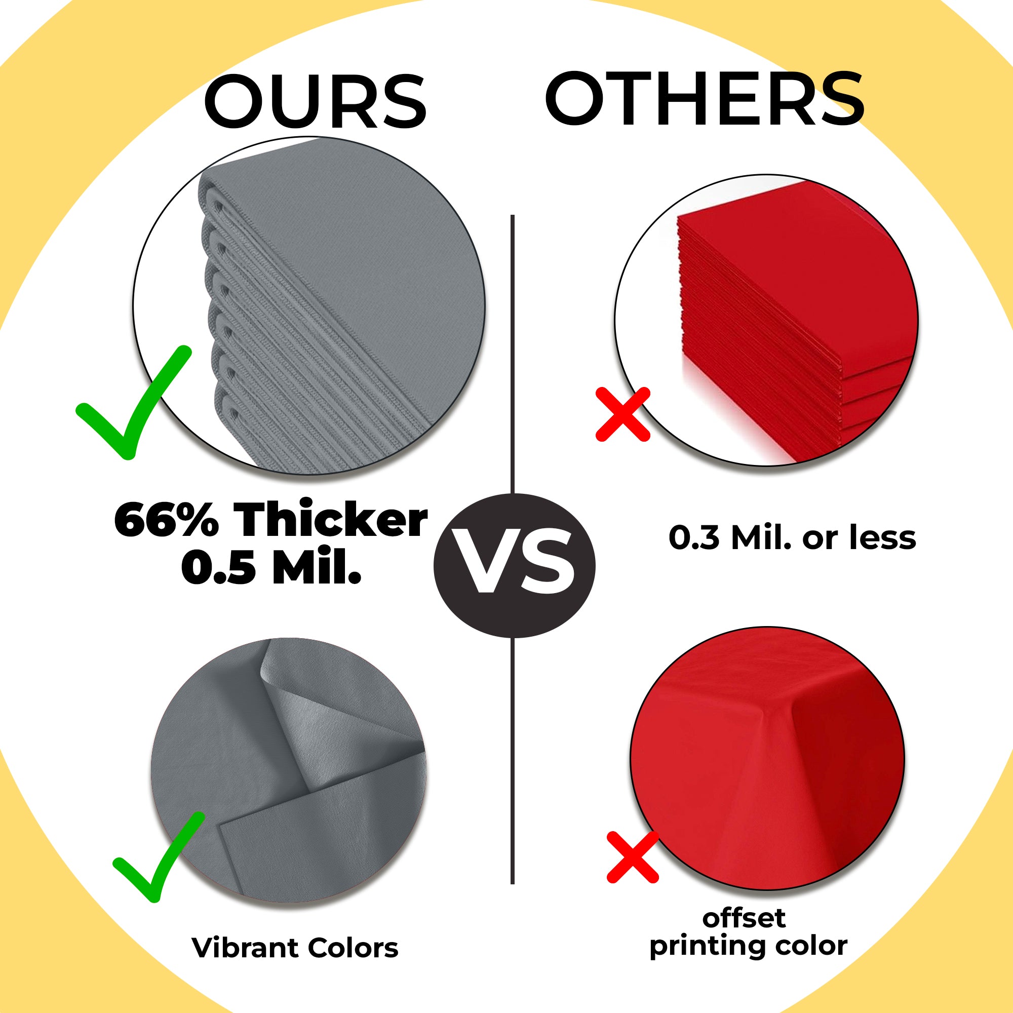 Premium Round Silver Plastic Table Cover | 84 in. | Case of 96