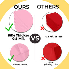 Premium Pink Plastic Table Covers | 6 Pack | 54 in. x 108 in.