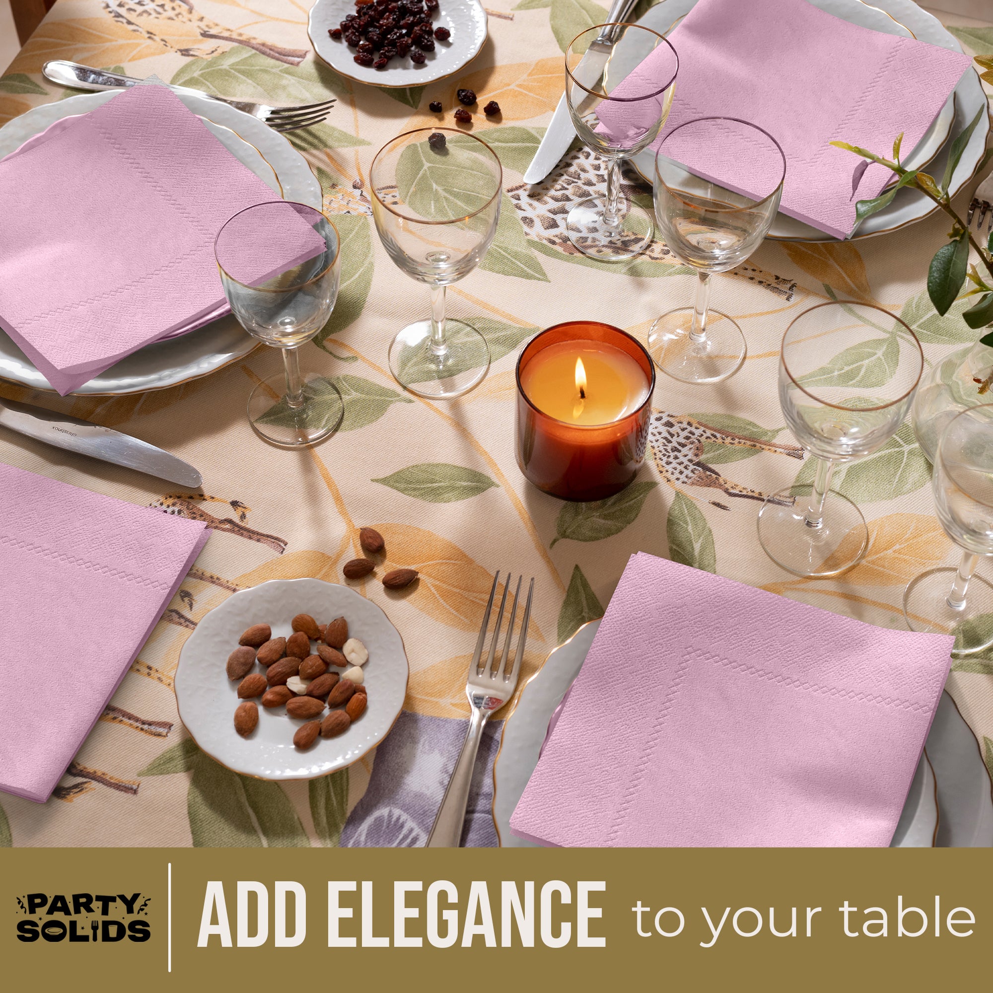 Pink Dinner Napkins | 8 in. x 8 in. | 50 Ct.