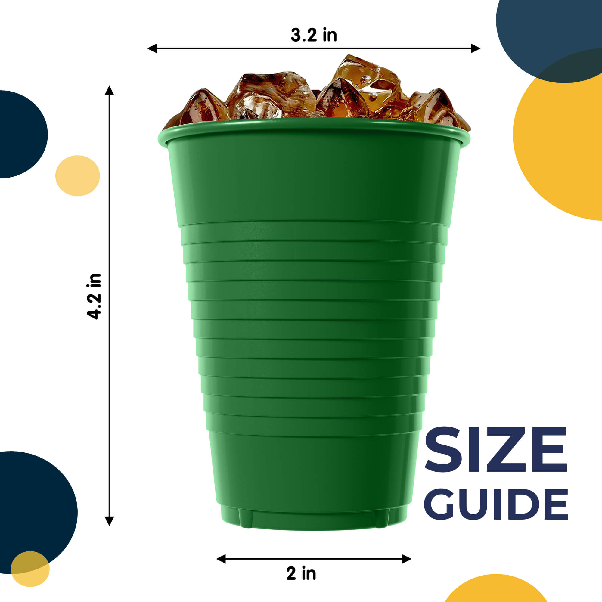 12 Oz. Emerald Green Plastic Cups | 50 Count