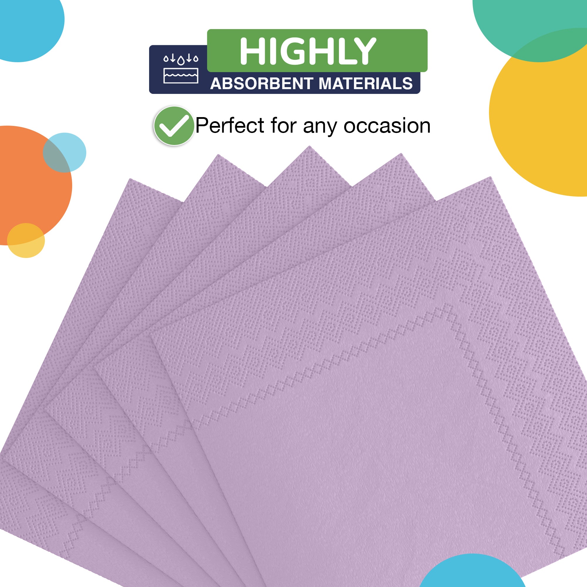 Lavender Luncheon Napkins - 6.75 in. | 100 Count