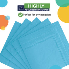Turquoise Beverage Napkins | 4.75 in. x 4.75 in. | Case of 3600