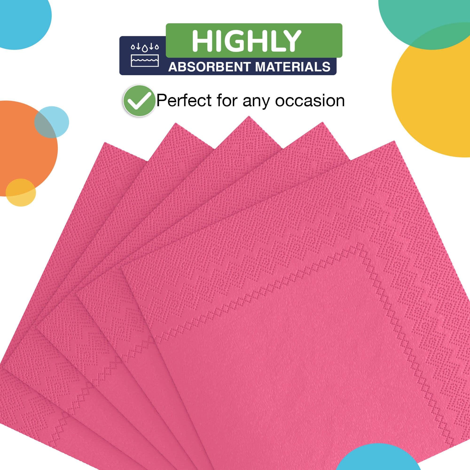 Cerise Beverage Napkins | 20 Count