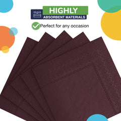 Brown Beverage Napkins - 4.75 in. x 4.75 in. | 100 Count