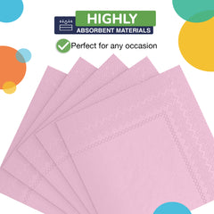 Pink Luncheon Napkins | 6.75 in. X 6.75 in. | 50 Count