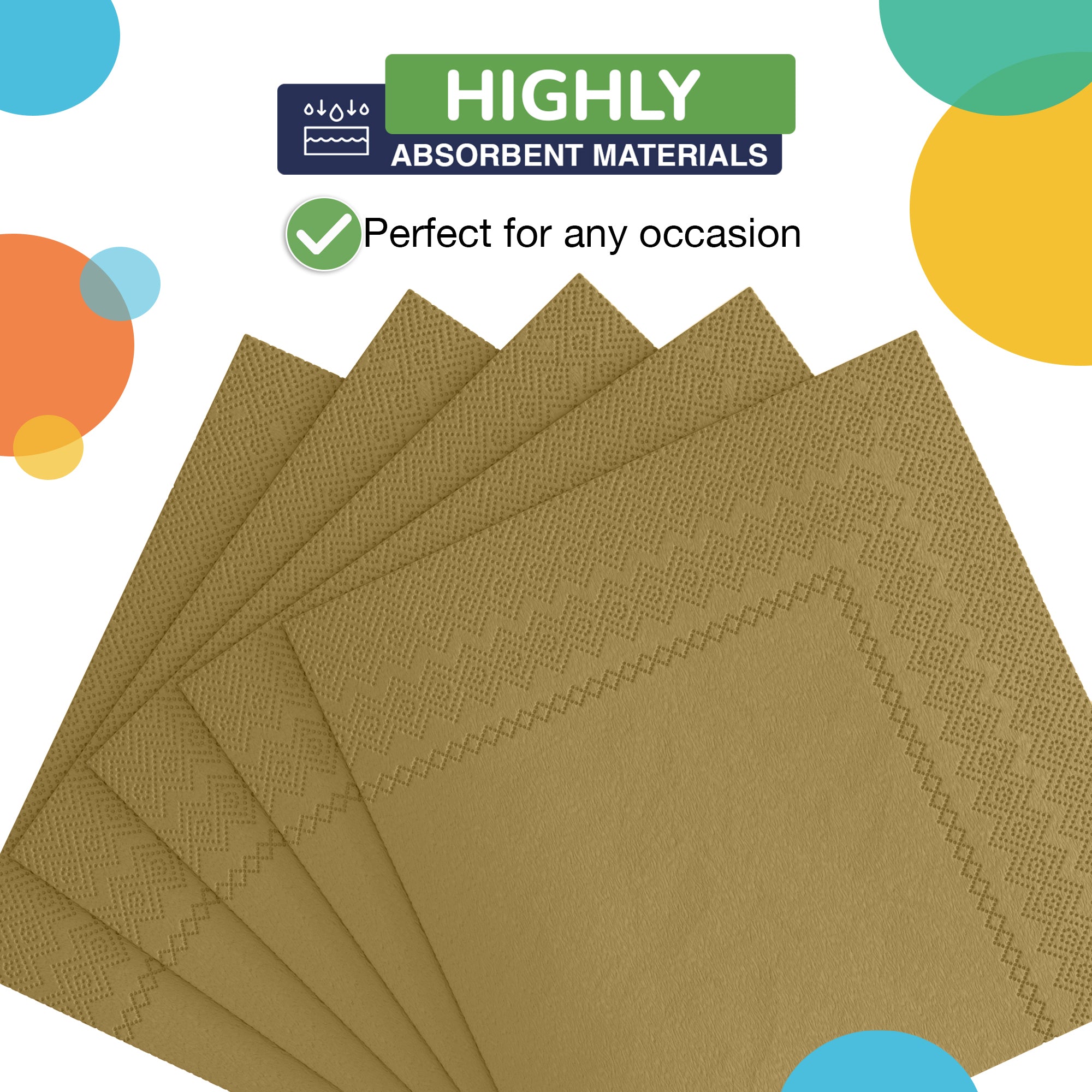 Gold Luncheon Napkins - 6.75 in. | 100 Count