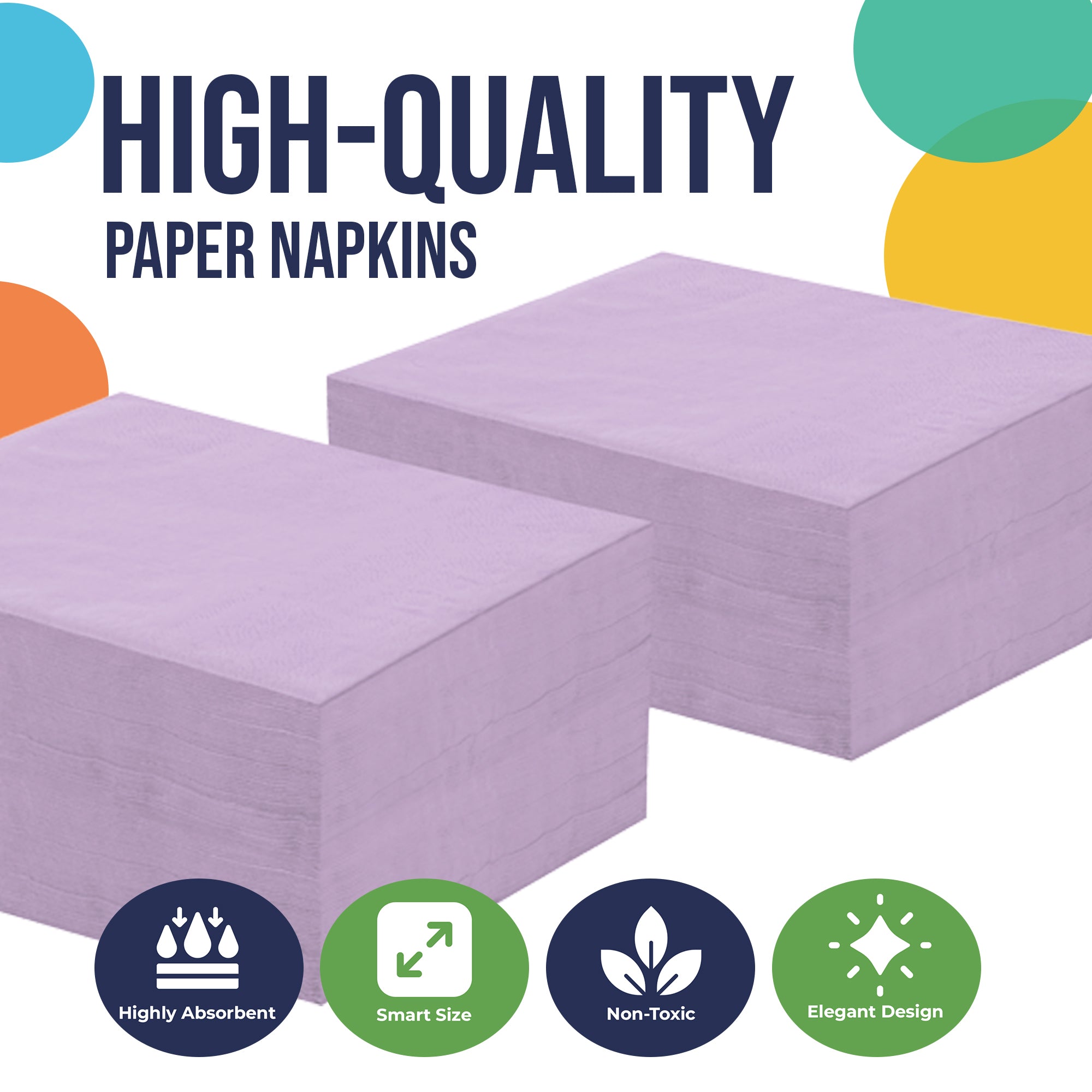 Lavender Luncheon Napkins - 6.75 in. | 100 Count