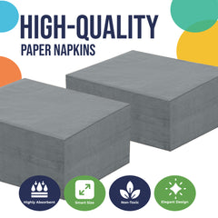 Silver Beverage Napkins | 4.75 in. x 4.75 in. | Case of 3600