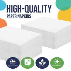 White Beverage Napkins | 4.75 in. x 4.75 in. | Case of 3600