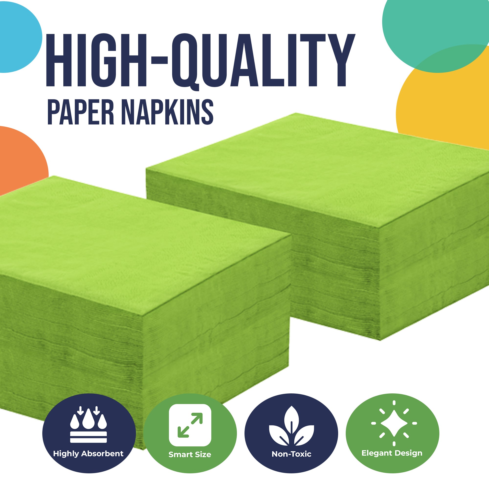 Lime Green Luncheon Napkins - 6.75 in. | 100 Count
